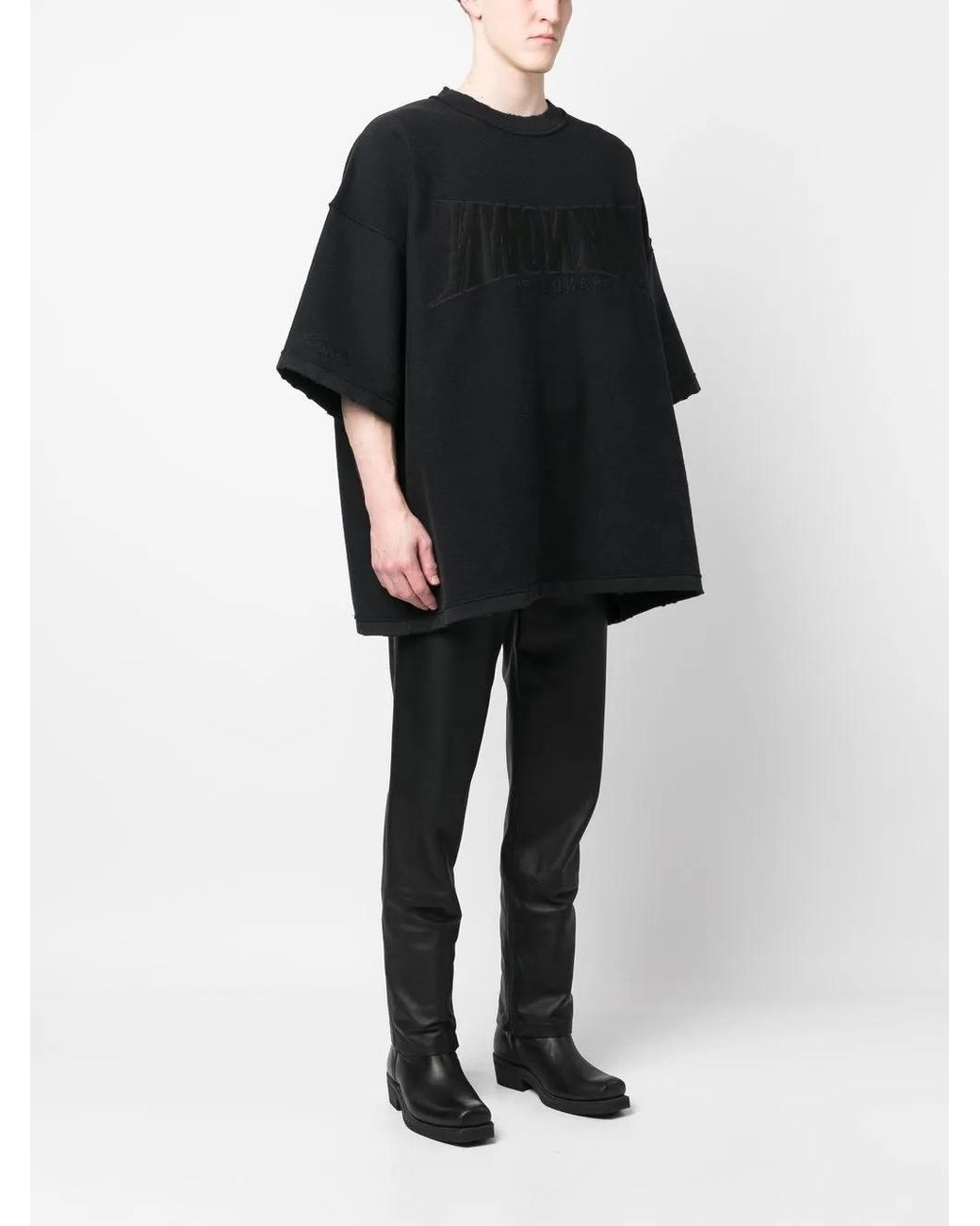 Vetements Black Oversized Short-Sleeve Sweatshirt for men