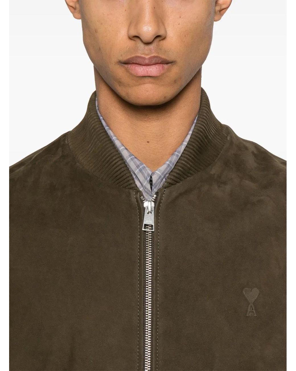 AMI Brown Zipped Jacket for men