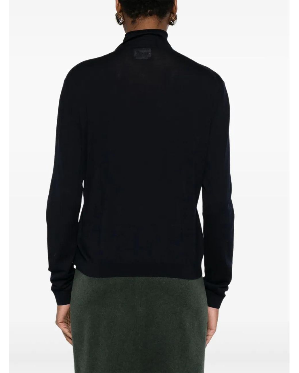 Khaite Black High-Neck Buttoned Cardigan