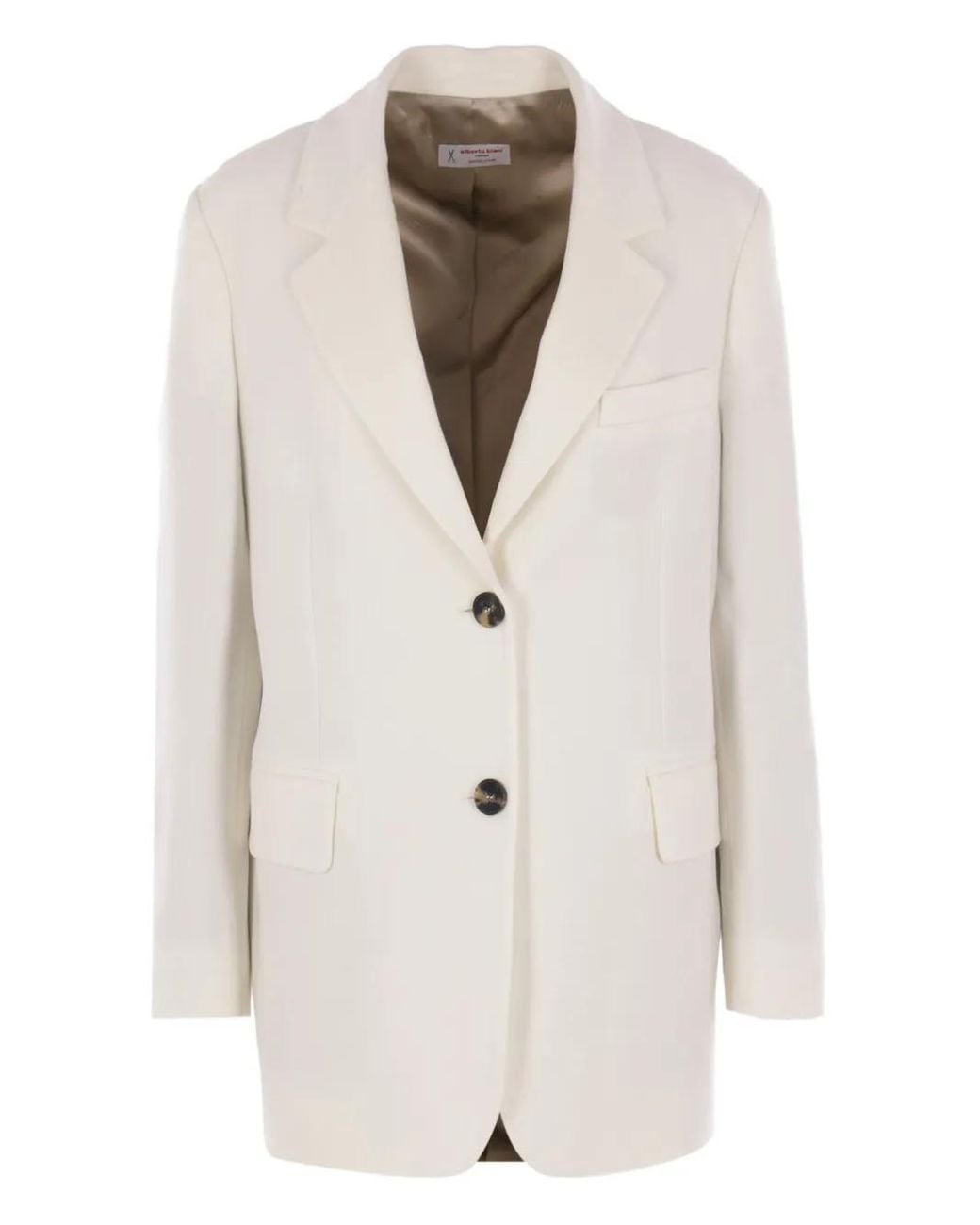 Alberto Biani White Button-Fastening Jacket