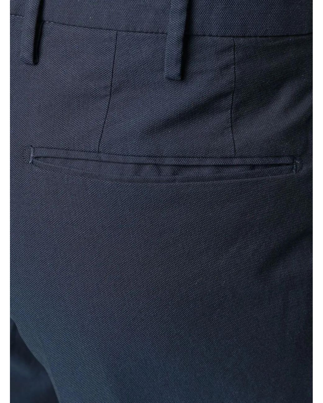 Incotex Blue Tailored Cotton Trousers for men
