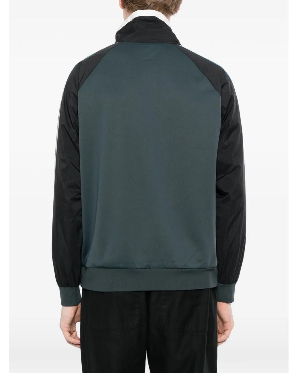 SPORT b. by agnès b. Green Side-Stripe Panelled Track Jacket for men
