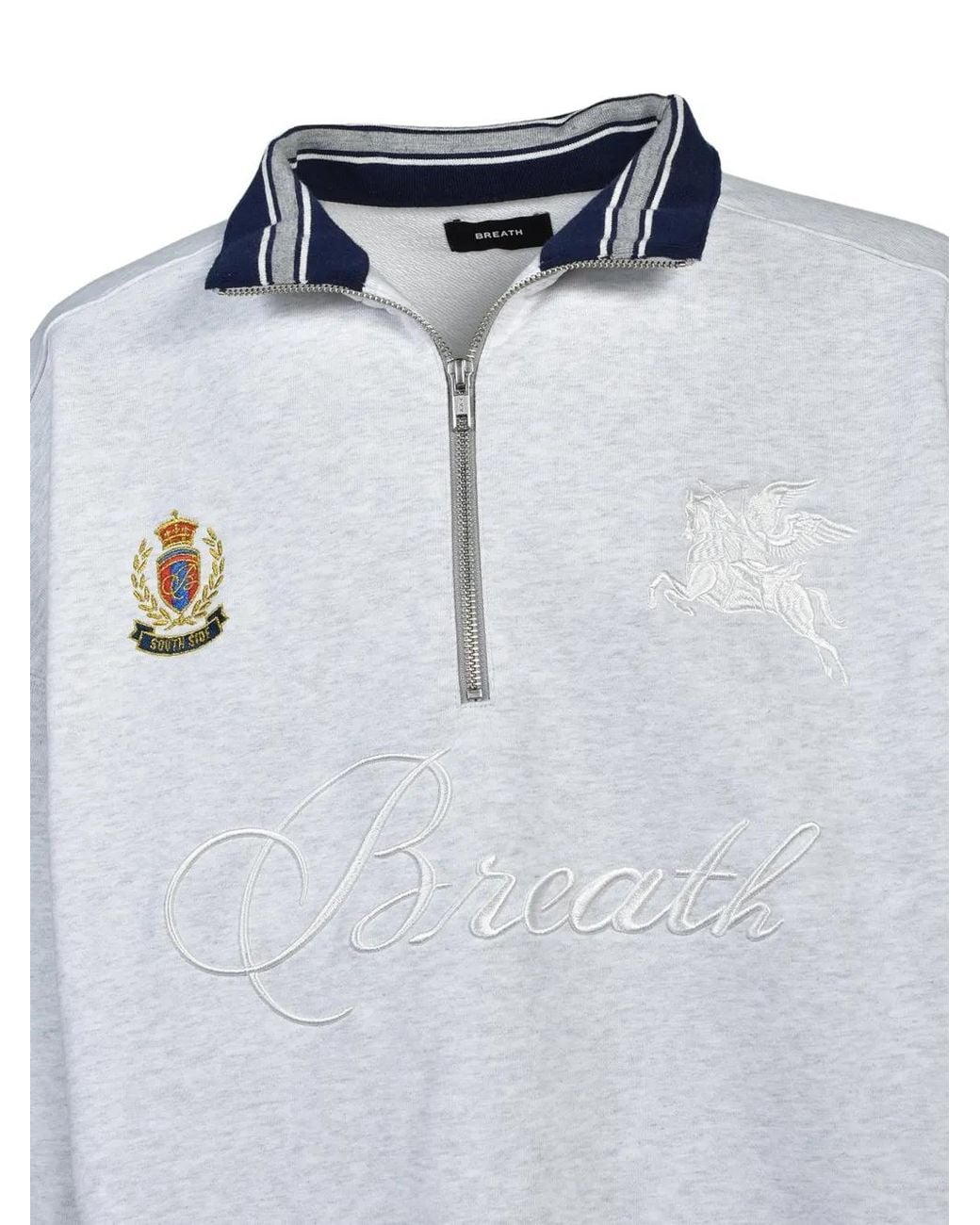 BREATH Blue Sweat Zippé À Logo Brodé for men
