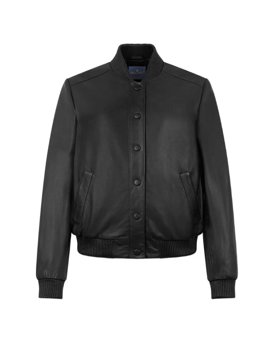 Brooks Brothers Blue Leather Bomber Jacket for men