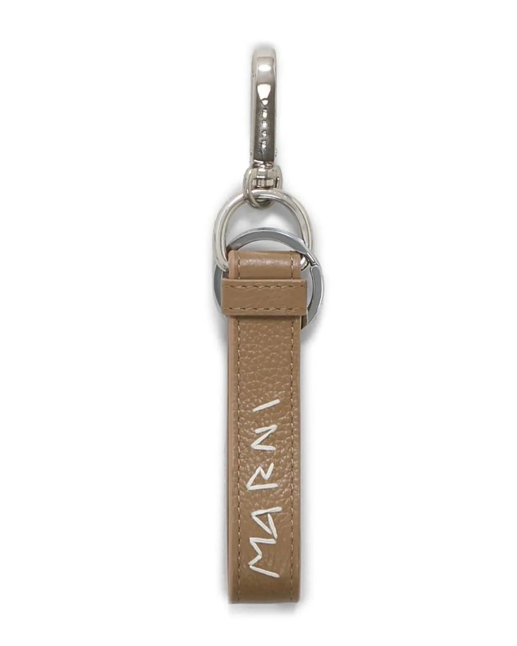 Marni Metallic Leather Keyring With Embroidery for men