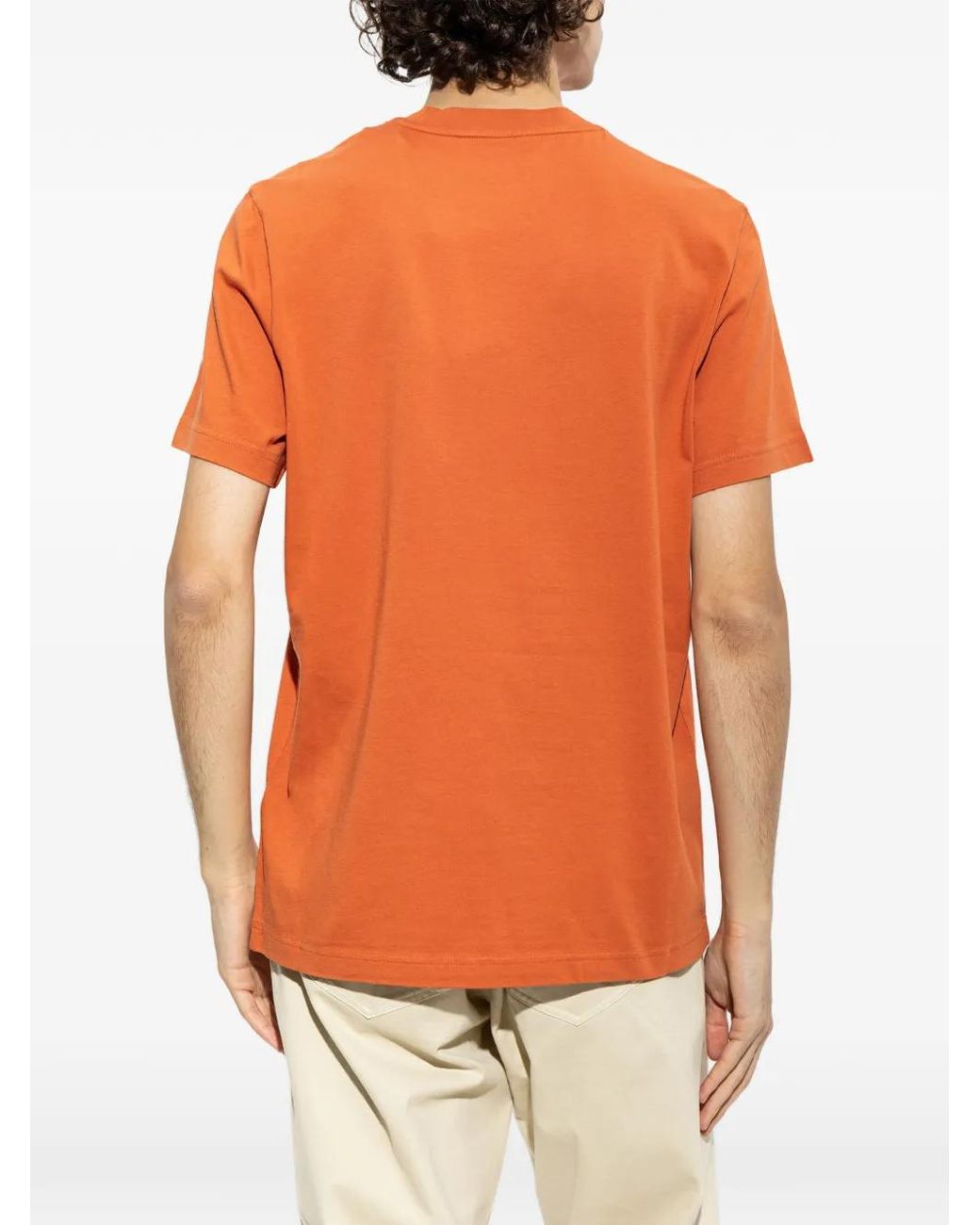 Moncler Orange T-Shirt With Logo for men