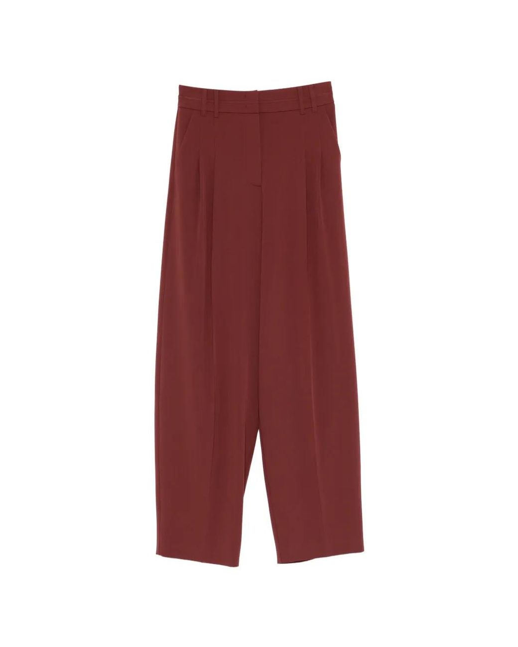 Patrizia Pepe Red Pleated Palazzo Pants
