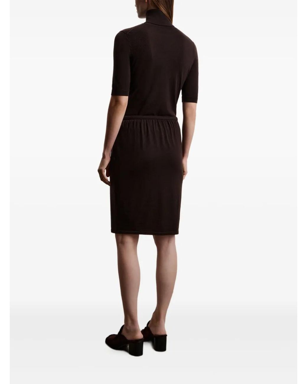 12 STOREEZ Black Drawstring Merino Skirt