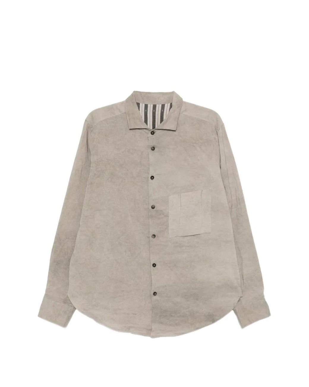 Ziggy Chen Natural Chest-Pocket Long-Sleeve Shirt for men