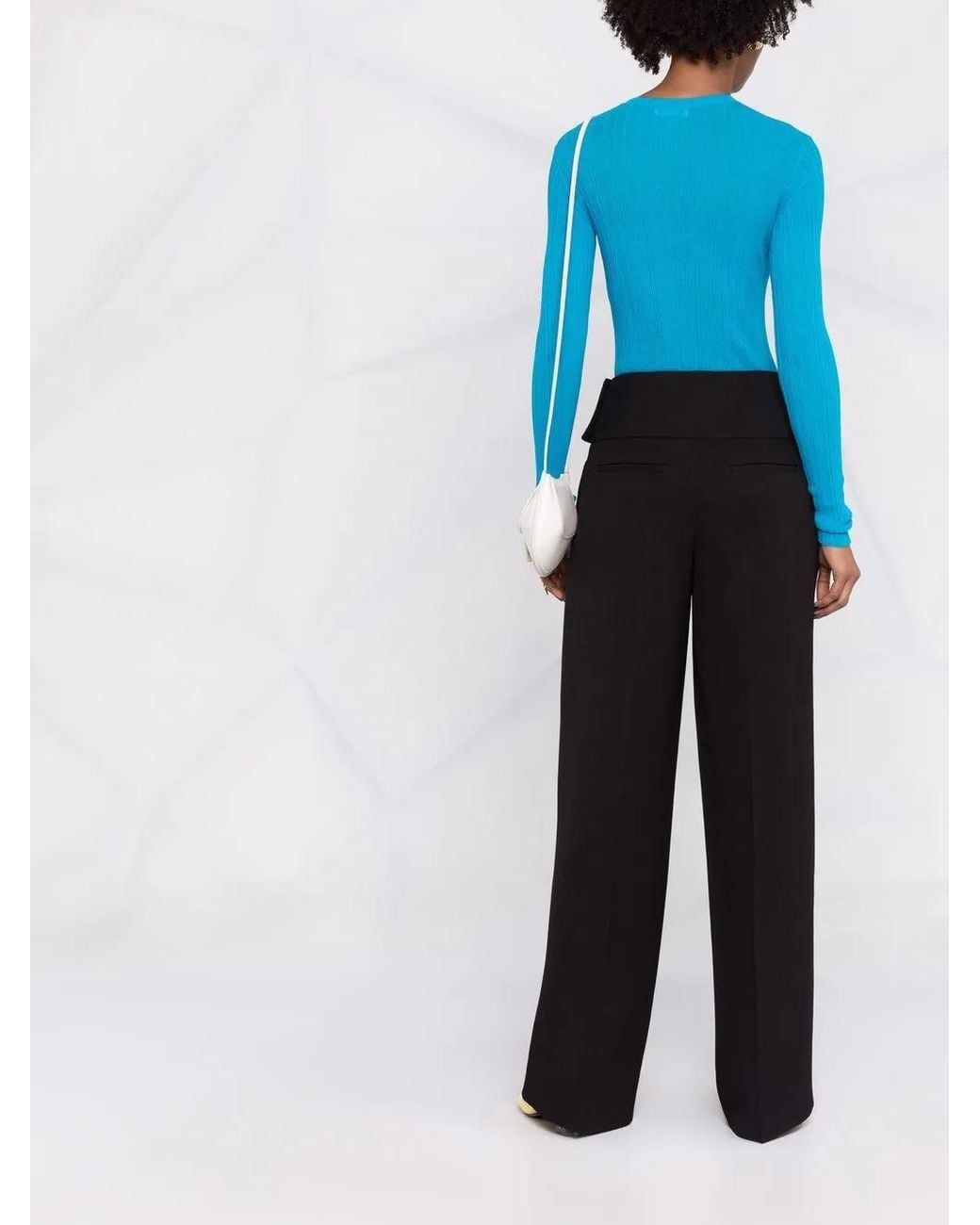 Jil Sander Black High-Waisted Wide-Leg Trousers