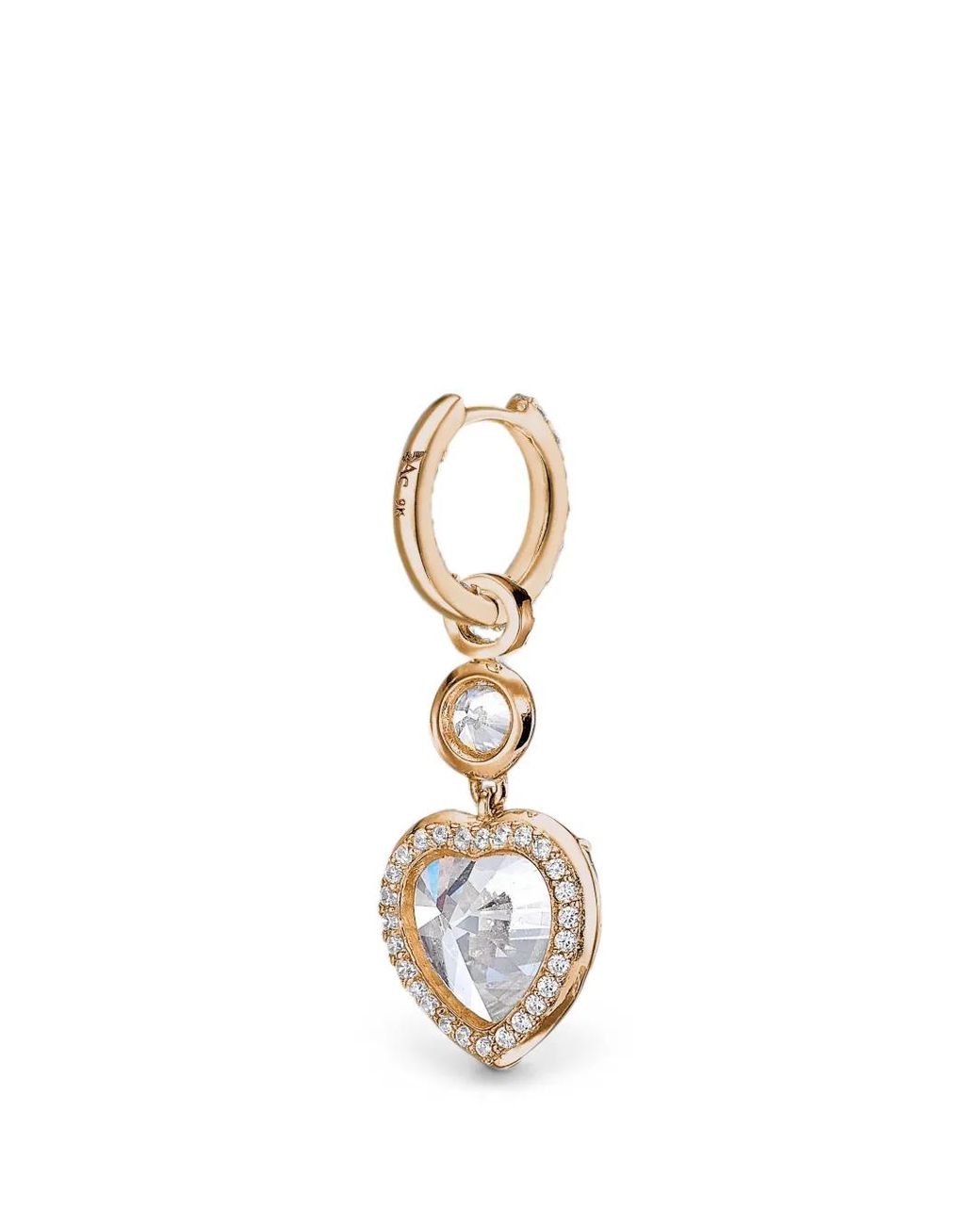 Anabela Chan White Large Heart Diamond Hoop Earrings