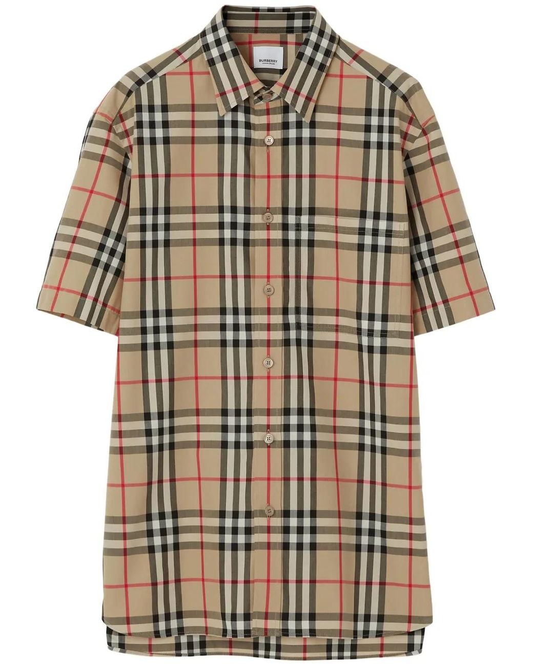 Burberry Natural Classic Fit Check Cotton Shirt for men