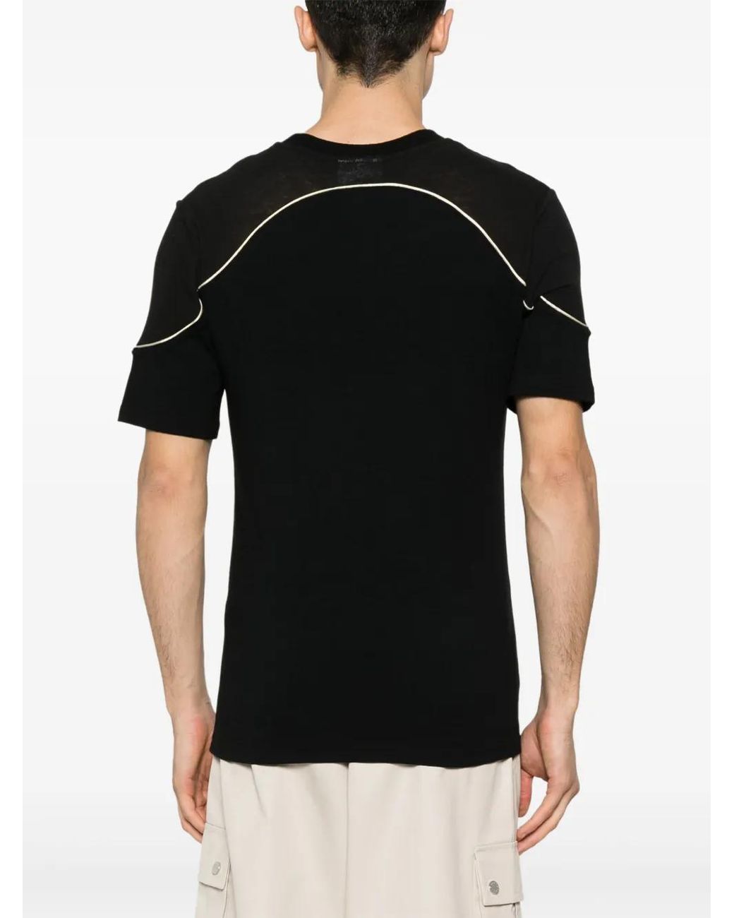 Gcds Black Cotton T-Shirt With Comma for men