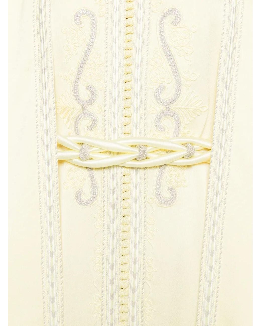 Reem Al Dhaheri Natural Embroidered Kaftan Set