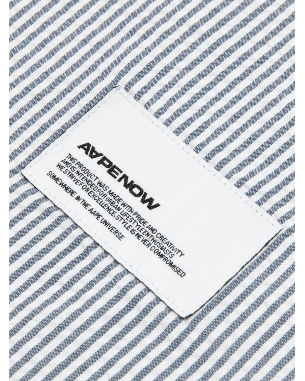 Aape By A Bathing Ape White Striped Shirt for men