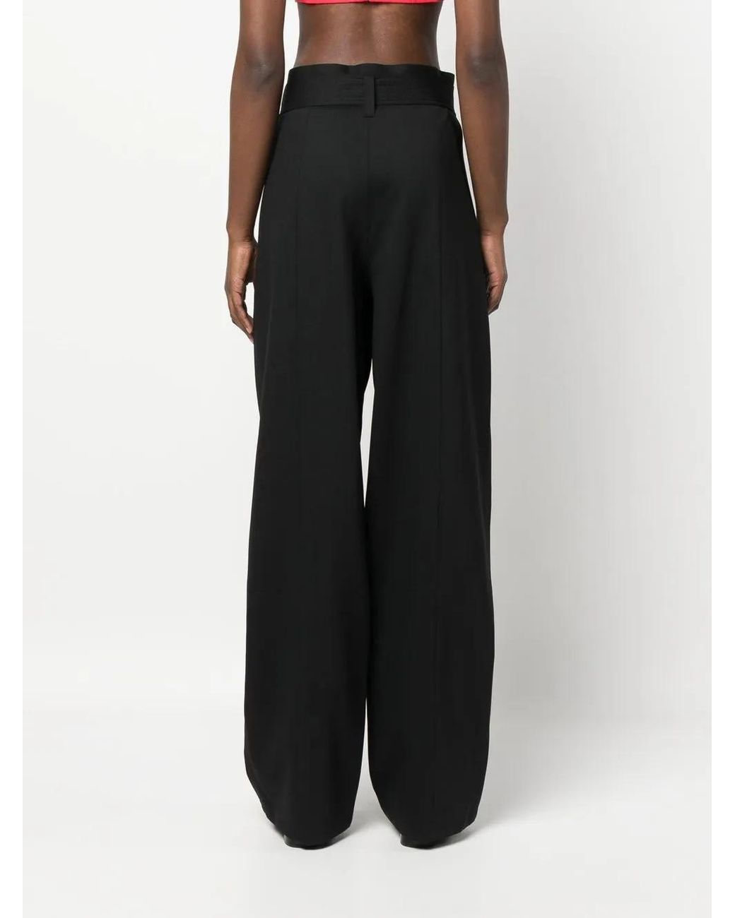 Philosophy Di Lorenzo Serafini Black Belted Wide Leg Trousers