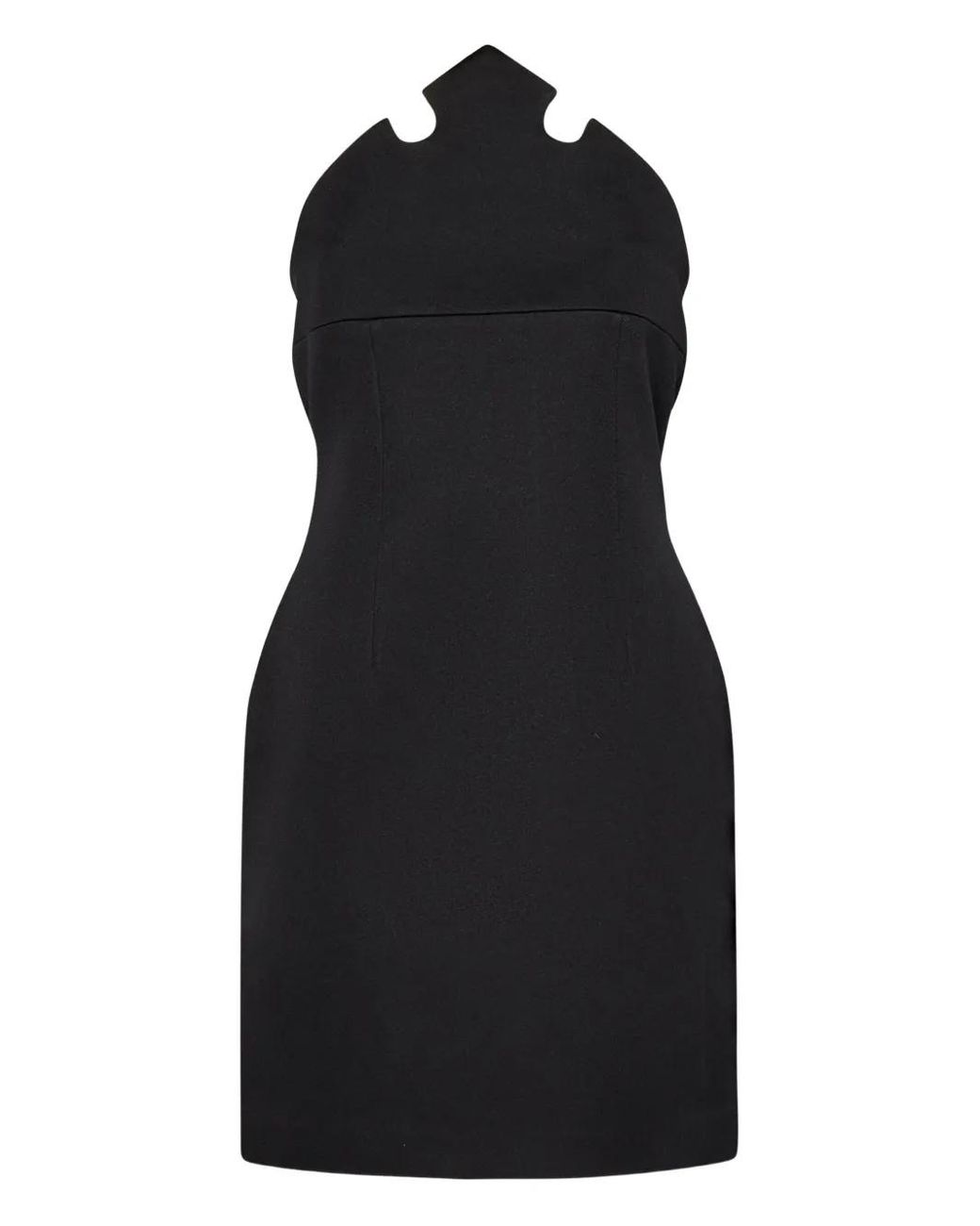 Coperni Black Sculptural Neckline Mini Dress