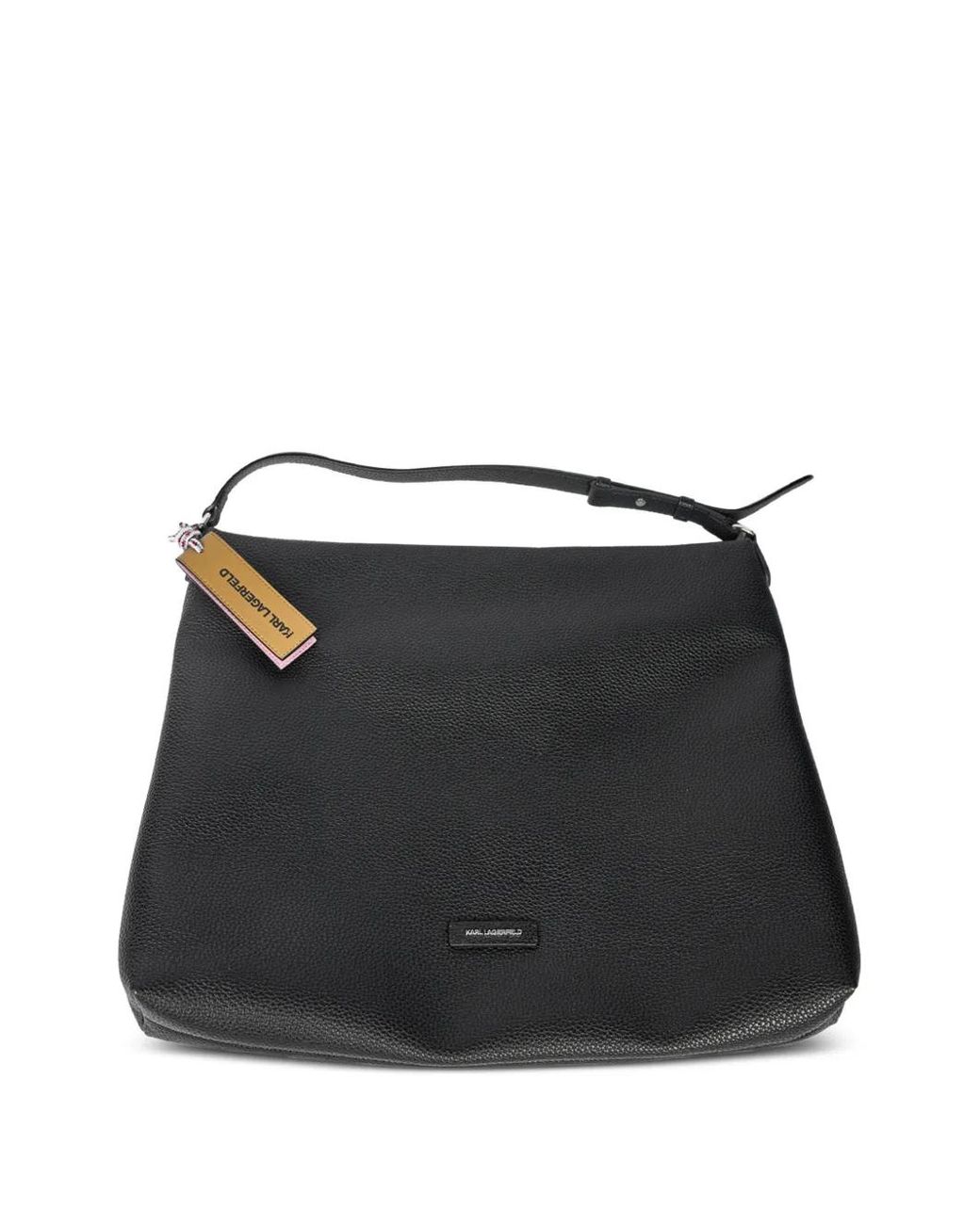 Karl Lagerfeld Black Ikon Pebble Shoulder Bag