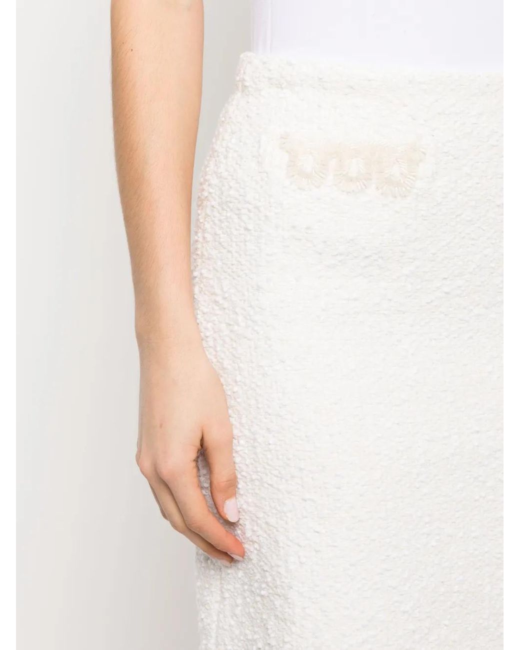Lanvin White High-Waisted Straight Skirt