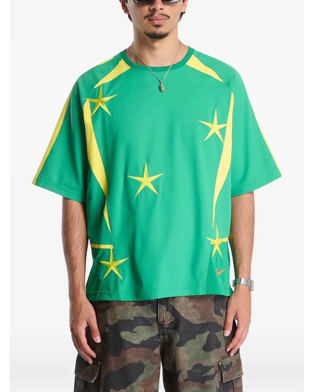Nike Green Star-Print Football Jersey for men
