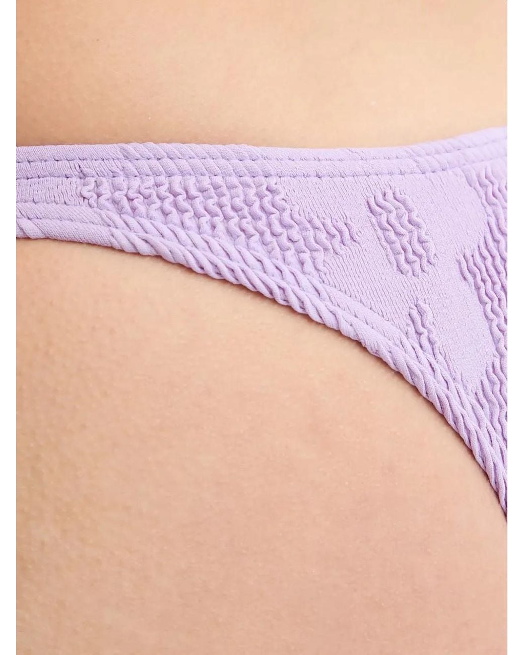 Bondeye Purple Bas De Bikini À Fleurs En Jacquard Et Effet Froissé