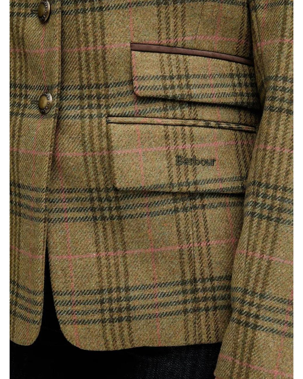 Barbour Green Check-Pattern Blazer
