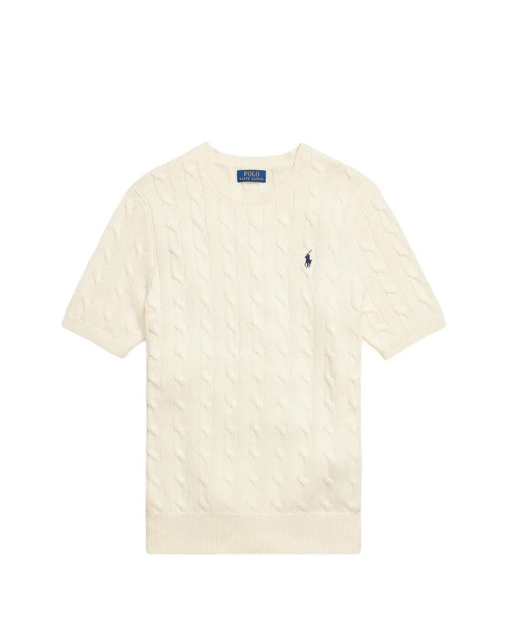 Polo Ralph Lauren White Cable-Knit Short-Sleeve T-Shirt for men