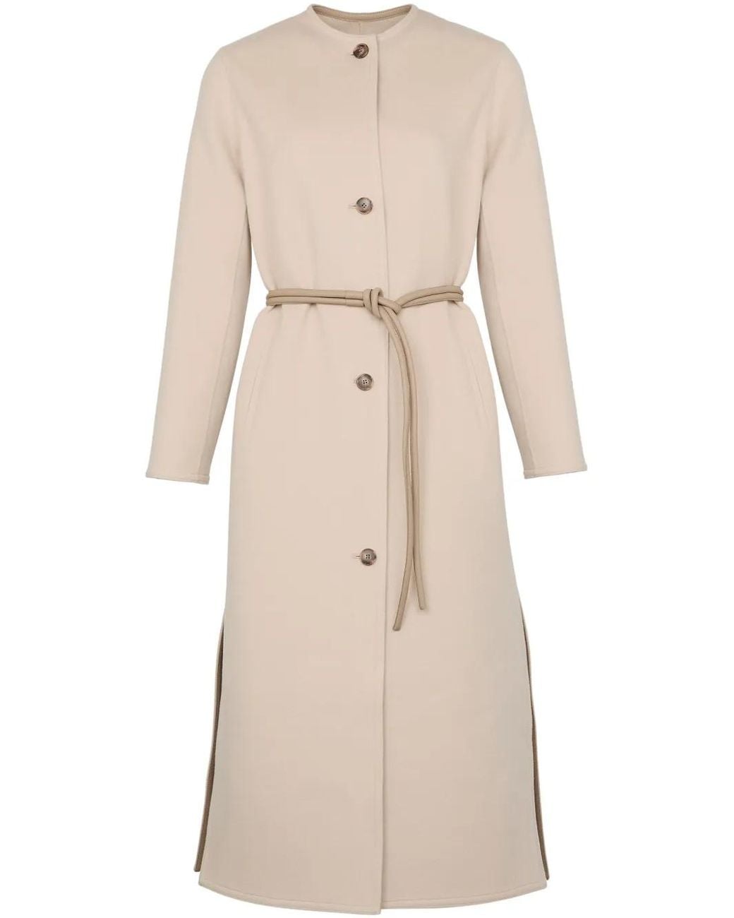 Yves Salomon Natural Cashmere-Blend Coat