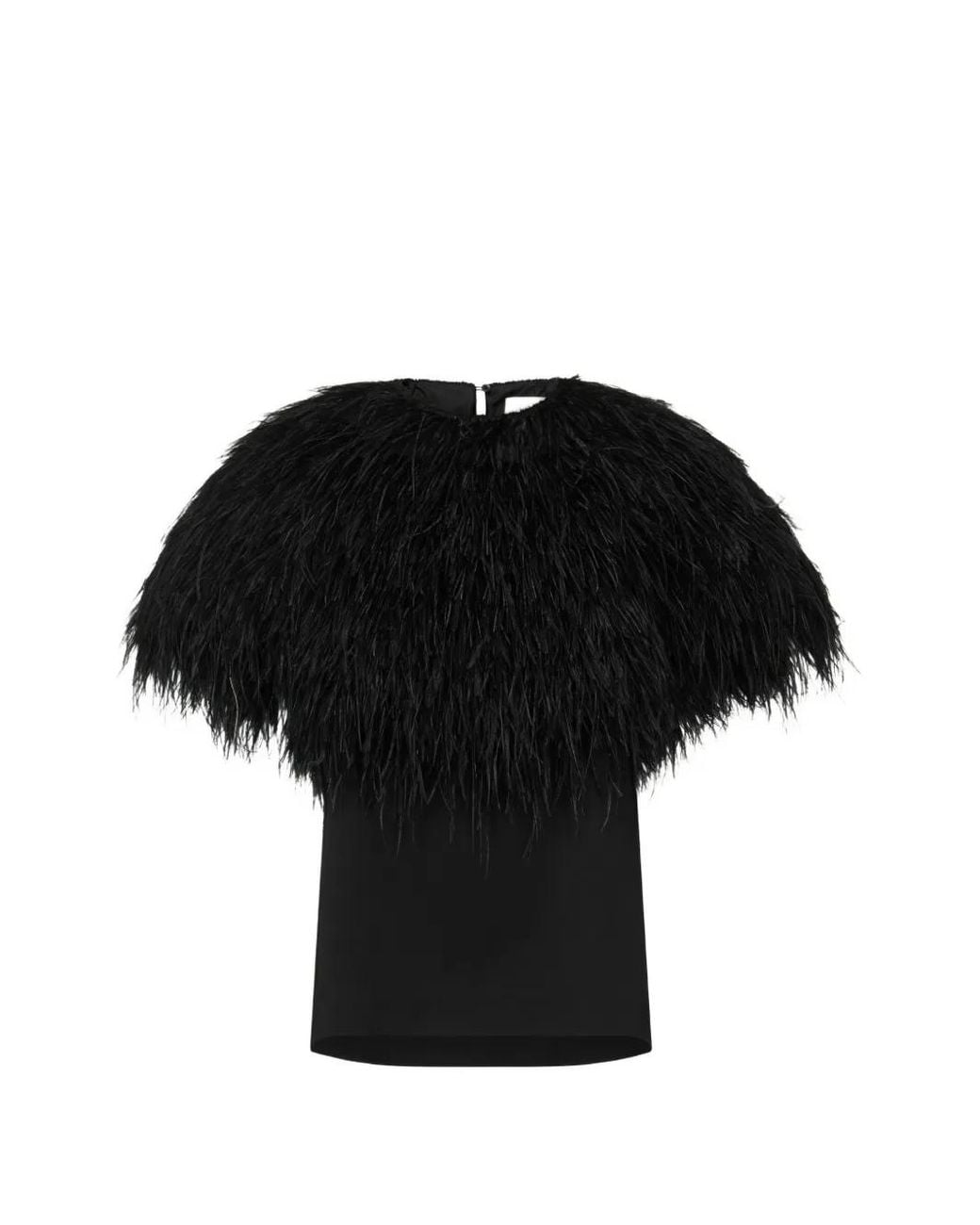 Loulou de Saison Black Iona Feather-Trim Blouse