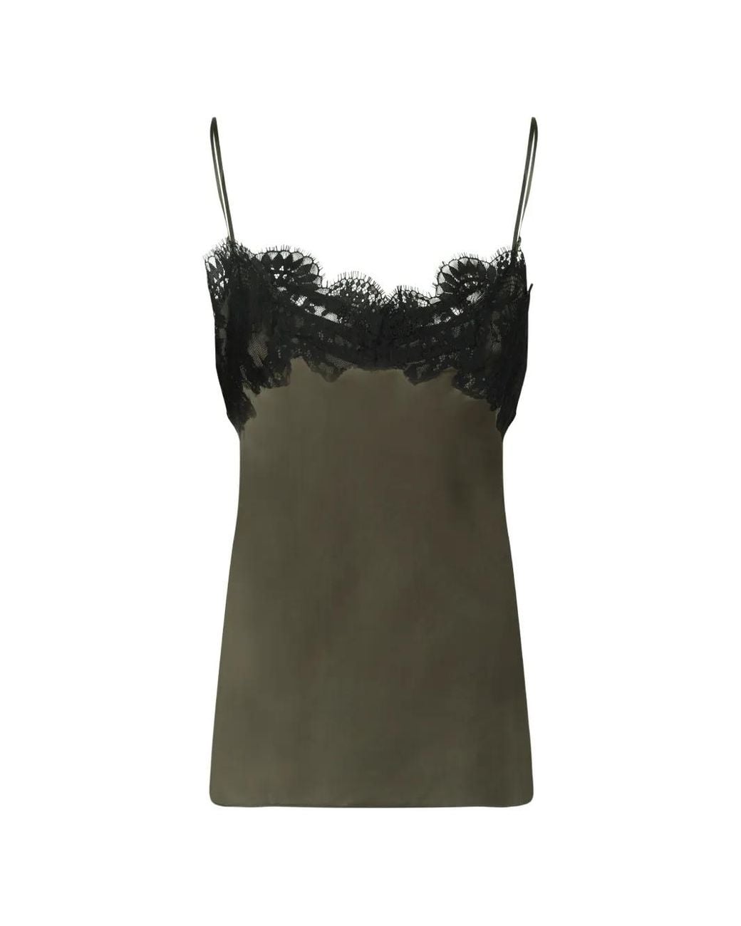 IRO Green Lace-Trim Sleveeless Top