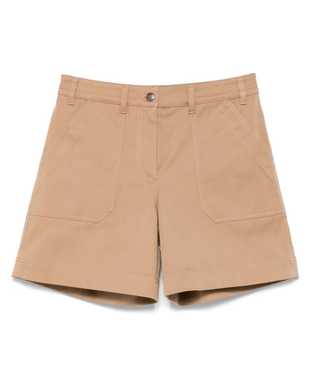 Moncler Natural Cotton Gabardine Shorts