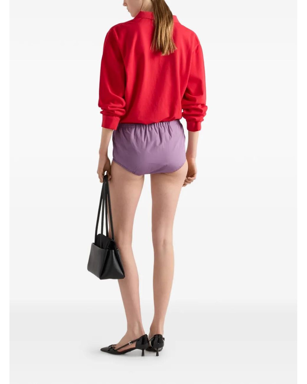 Prada Popeline Shorts in het Purple