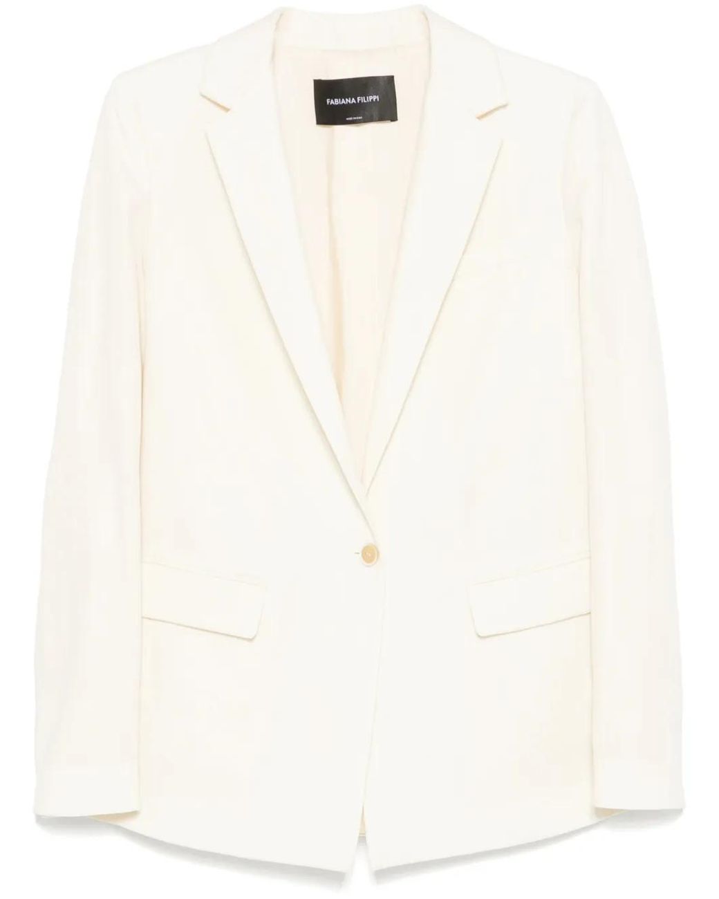 Fabiana Filippi White Slub-Texture Blazer