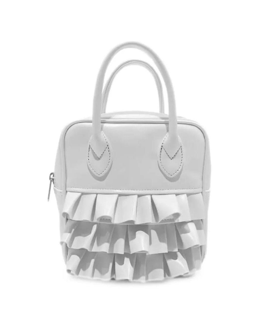 Comme des Garçons White Frill-Trimmed Tote Bag