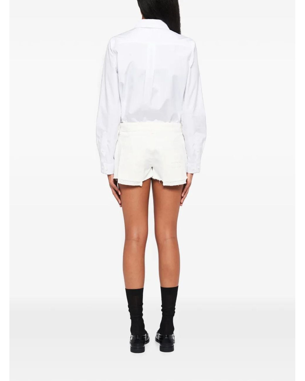 Miu Miu White Denim Shorts