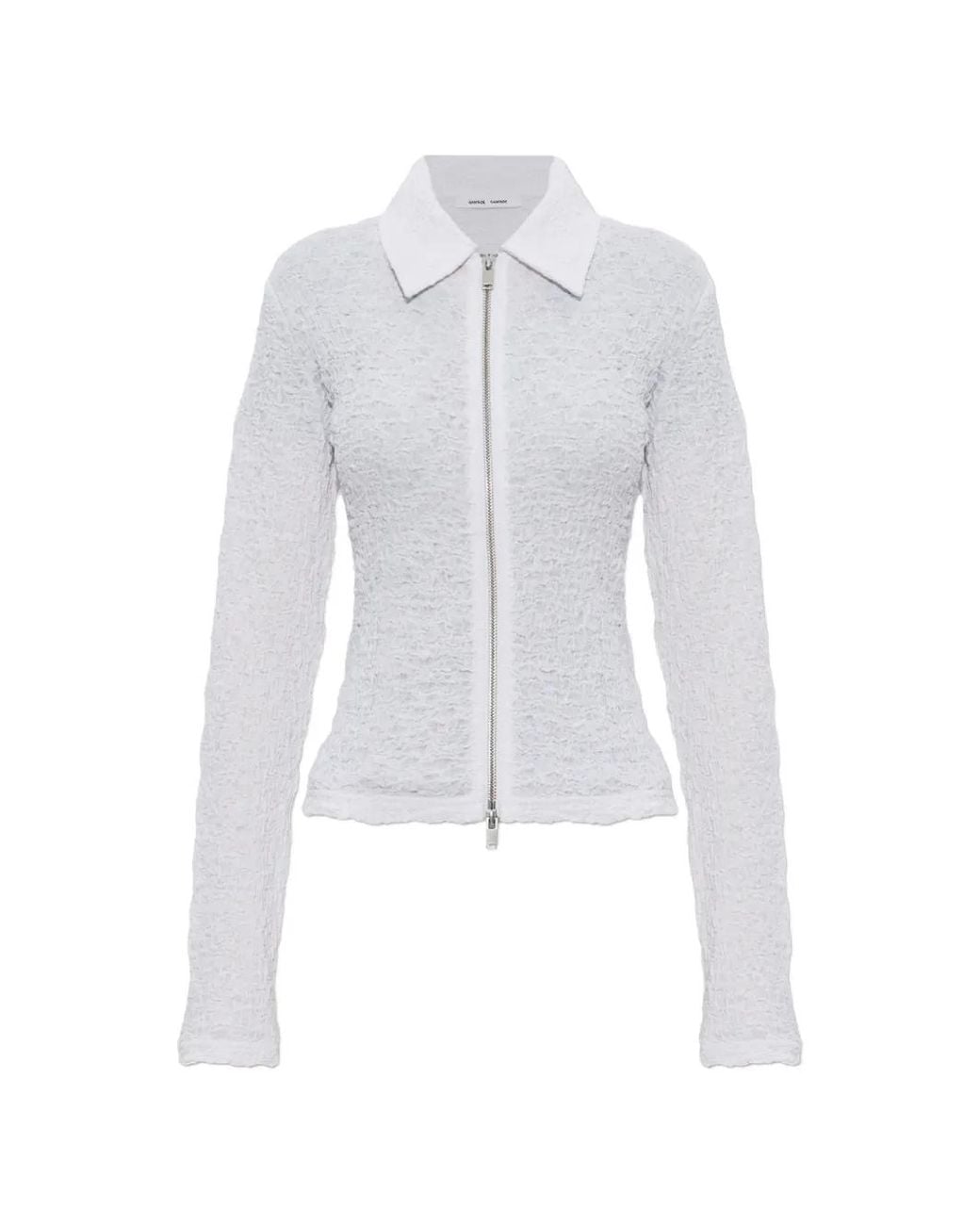 Samsøe & Samsøe White Zip Collared Top