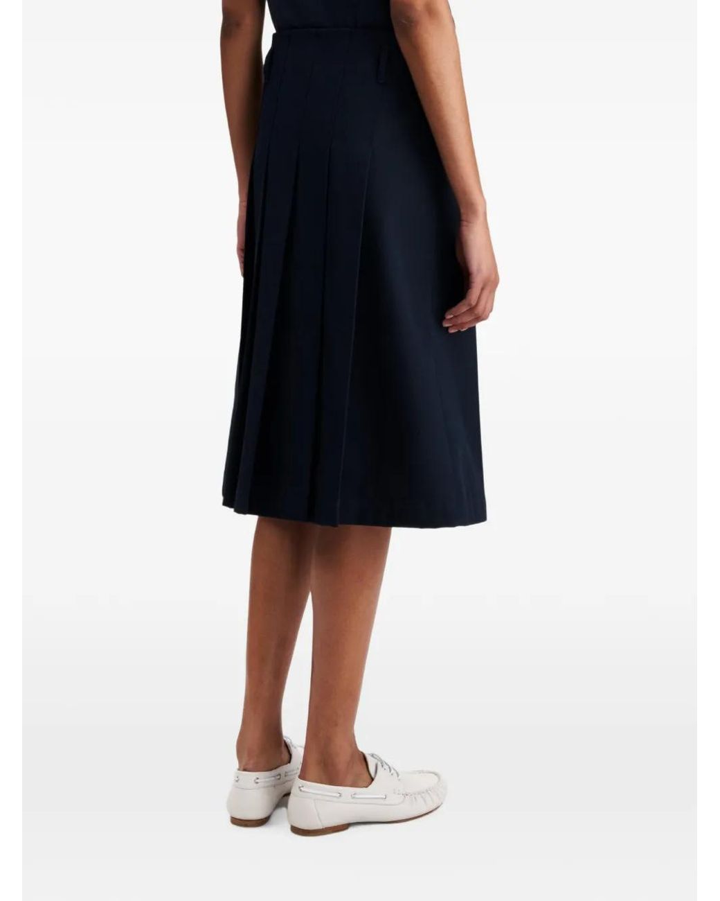 A.P.C. Blue Jupe Mi-Longue À Design Plissé