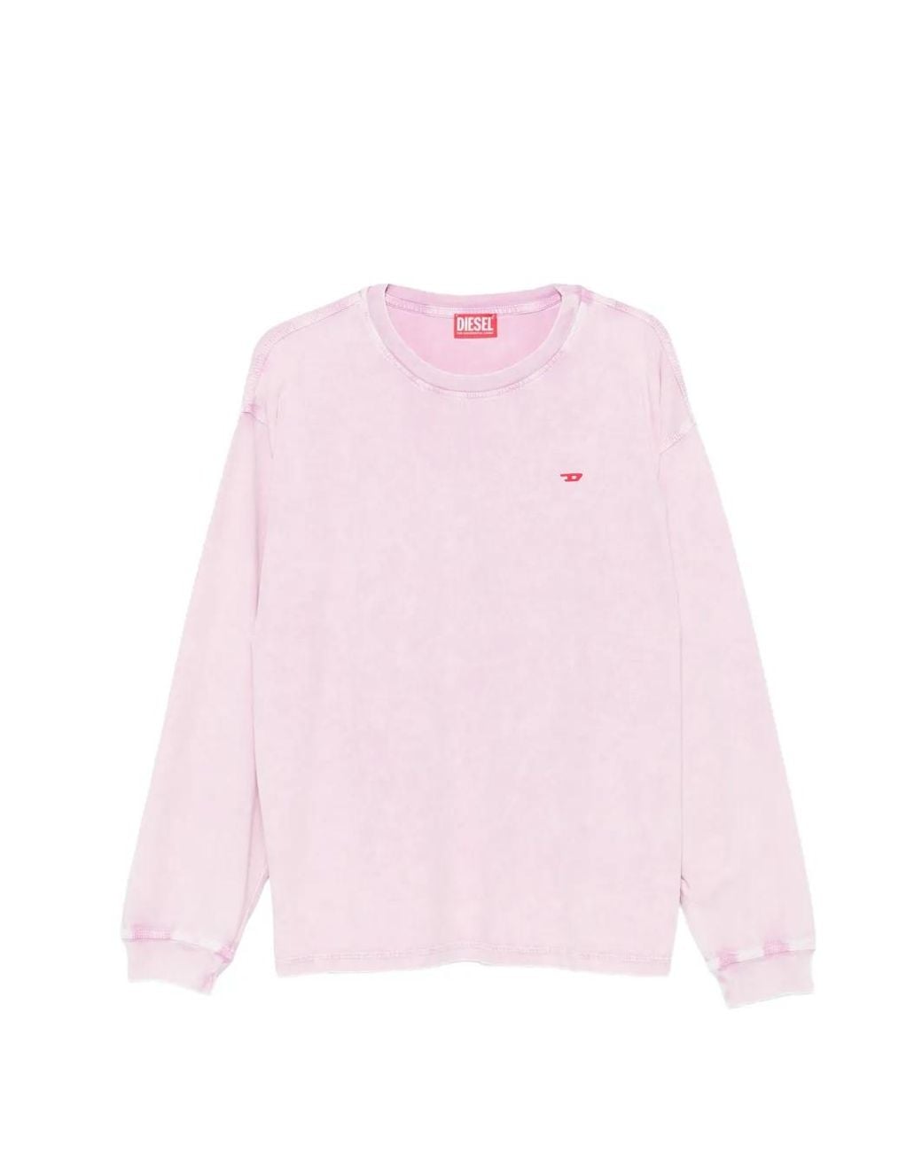 DIESEL Pink Logo-Embroidered Acid-Wash T-Shirt for men