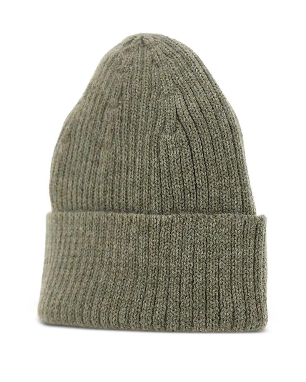 Maison Kitsuné Green Fox-Head Ribbed Beanie