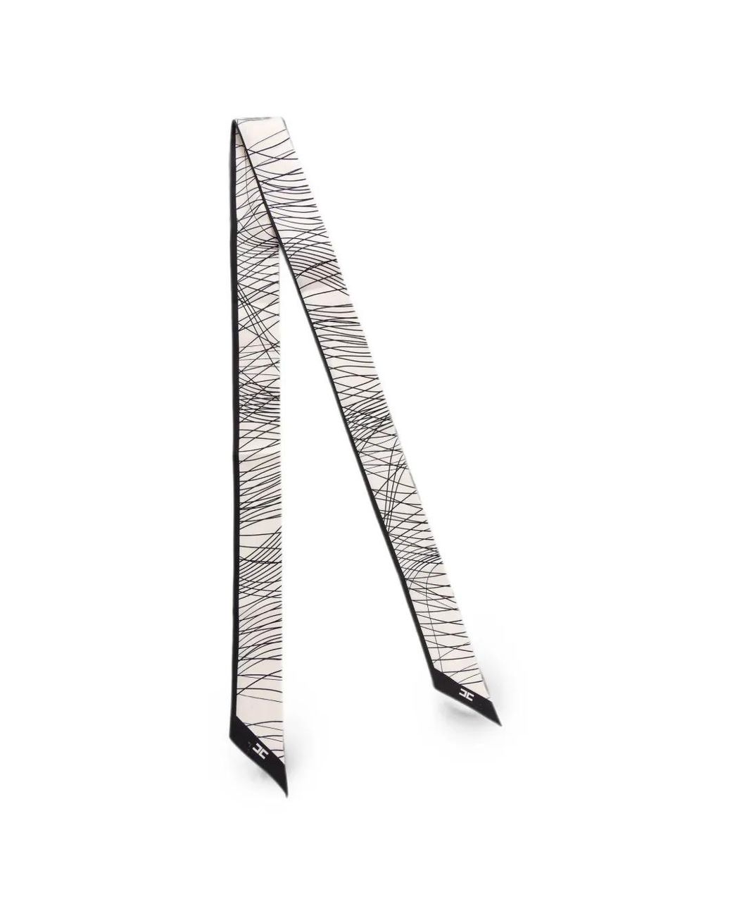 Elisabetta Franchi White Silk Twill Bandeau With Abstract Print