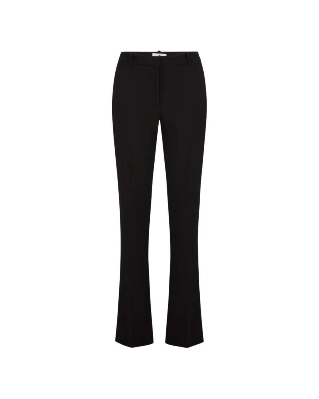Elisabetta Franchi Black Lightweight Crêpe Fabric Trousers