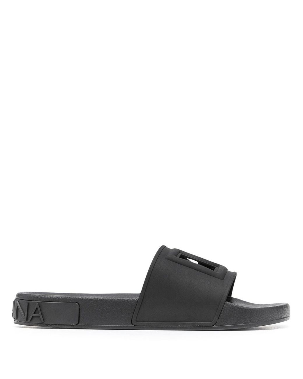 Homme Chaussures Sandales Claquettes à découpes DG Dolce & Gabbana pour homme en coloris Noir claquettes et tongs Sandales en cuir 