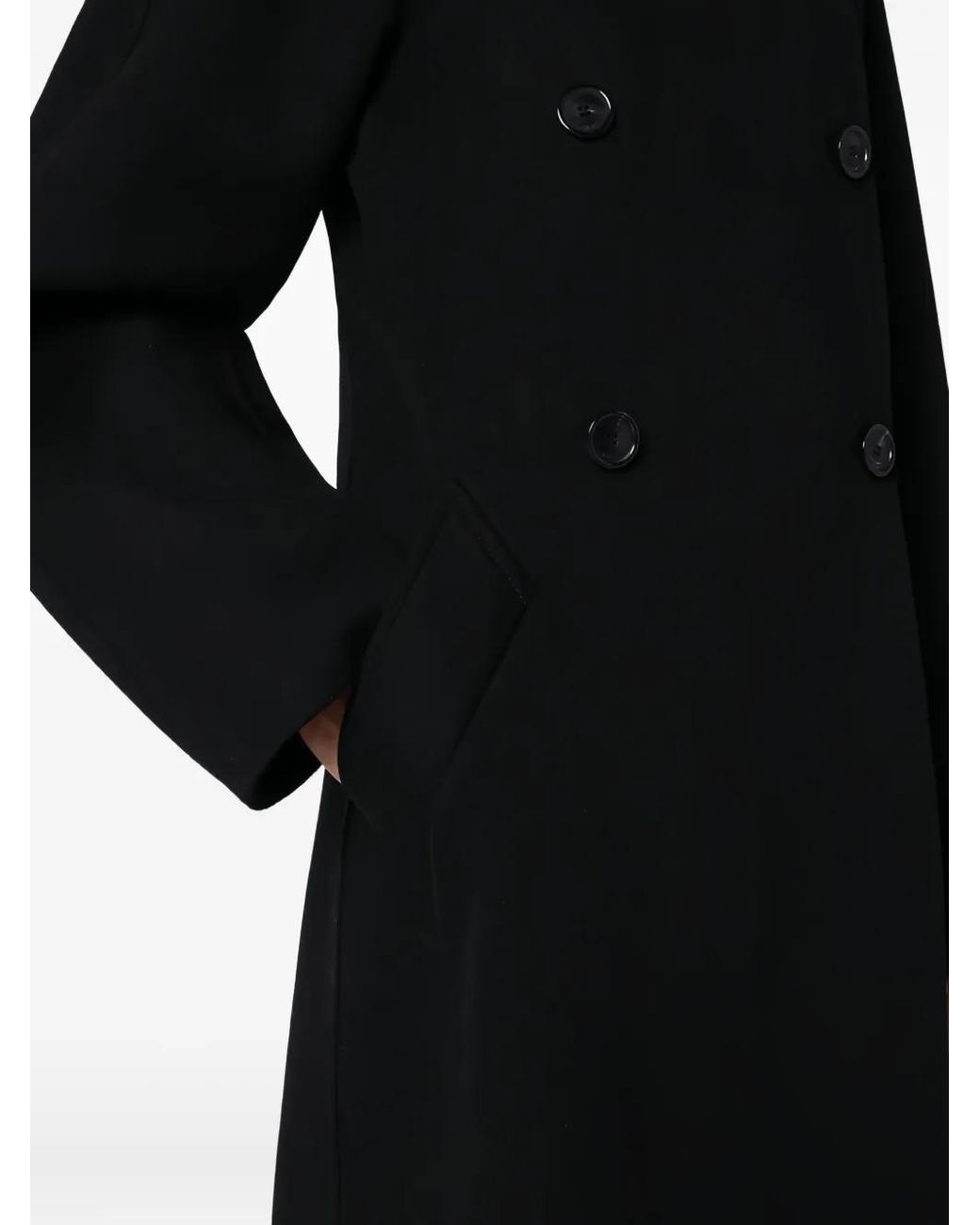 Loewe Black Double-Breasted Wool Coat