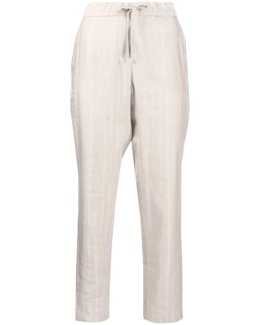 Lorena Antoniazzi Natural Striped Slim-Cut Trousers