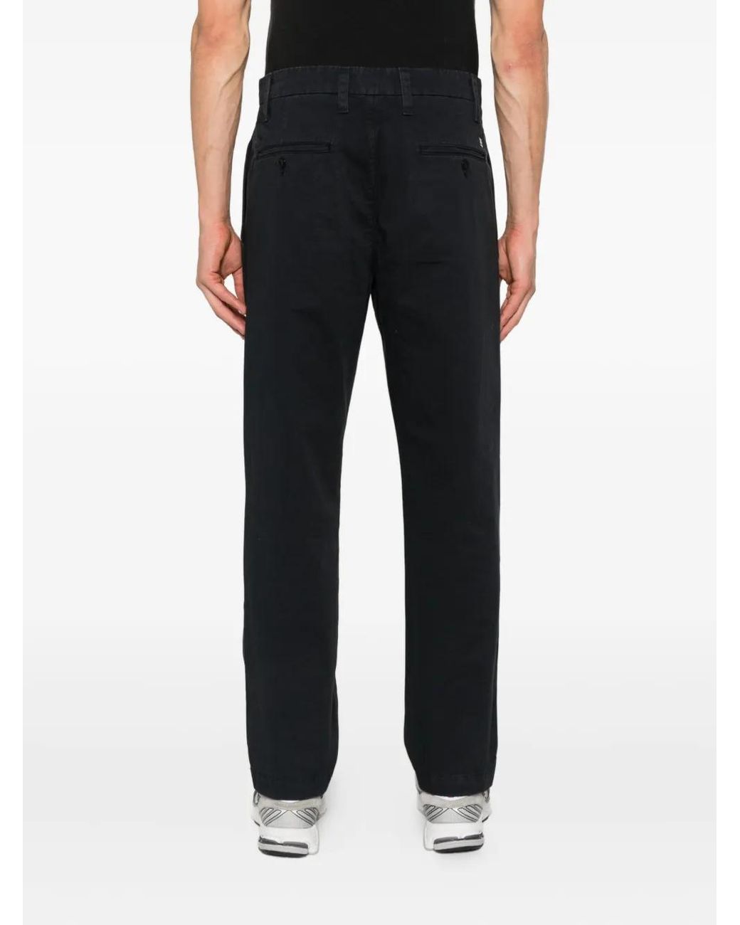 C P Company Black Straight Trousers for men