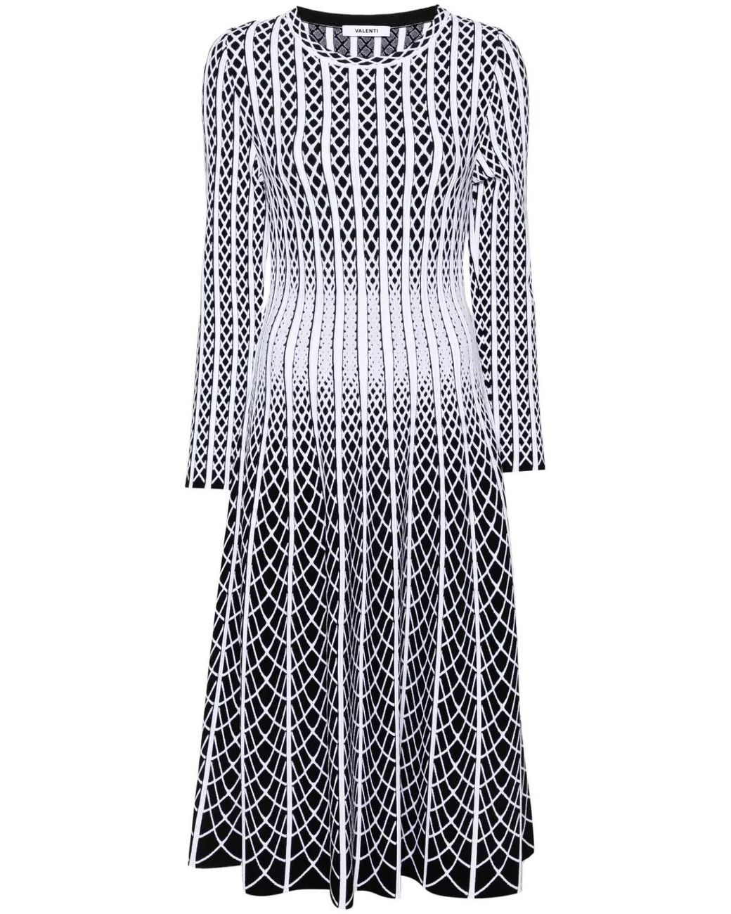 Antonino Valenti White Striped Midi Dress