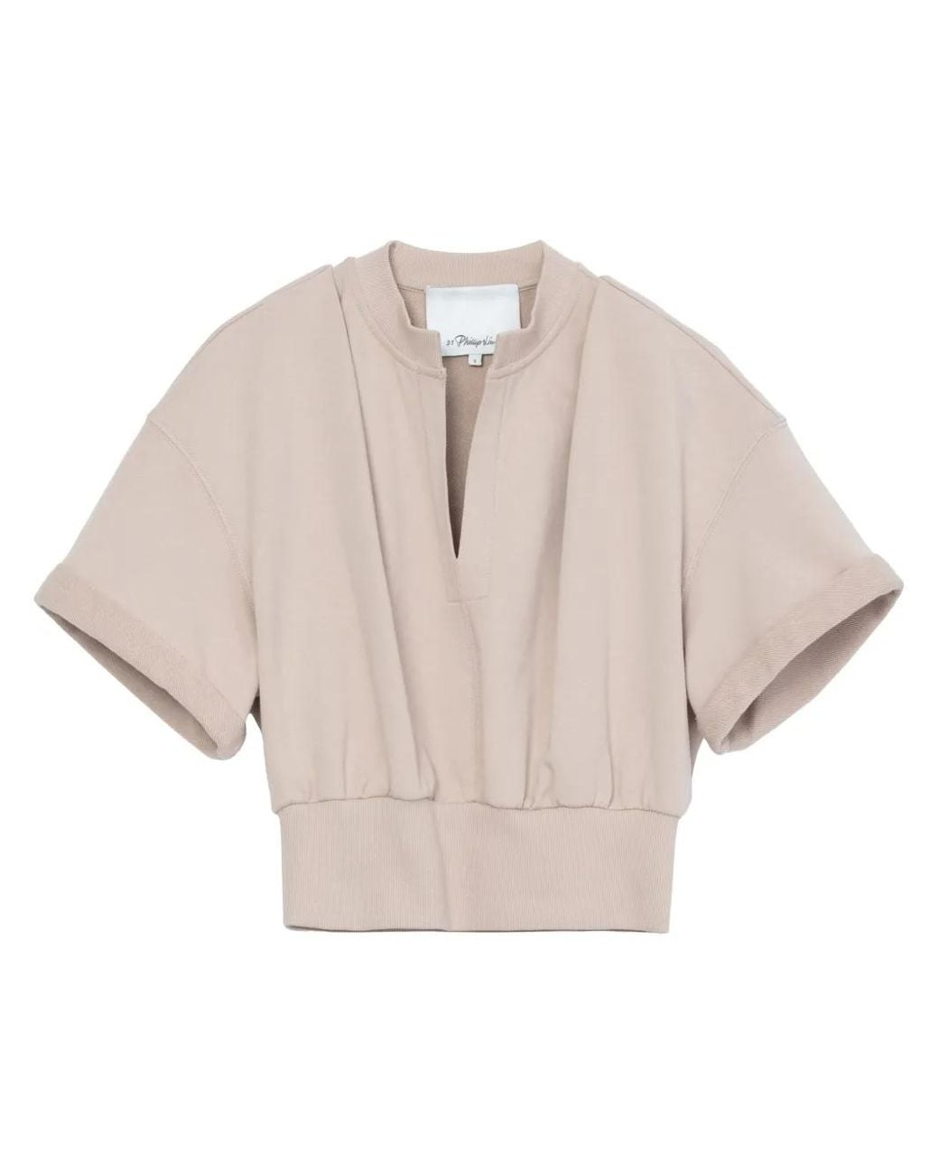3.1 Phillip Lim Natural V-Neck Cotton T-Shirt
