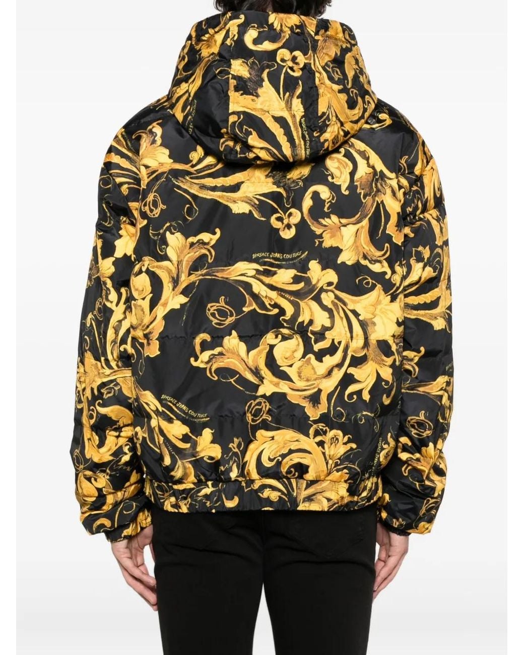 Versace Jeans Couture Baroque-Print Hooded Jacket in Black for Men