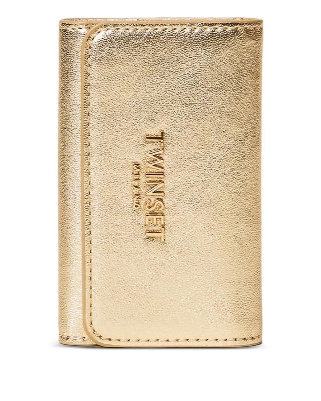 Twinset Natural Key Ring Pouch With Logo