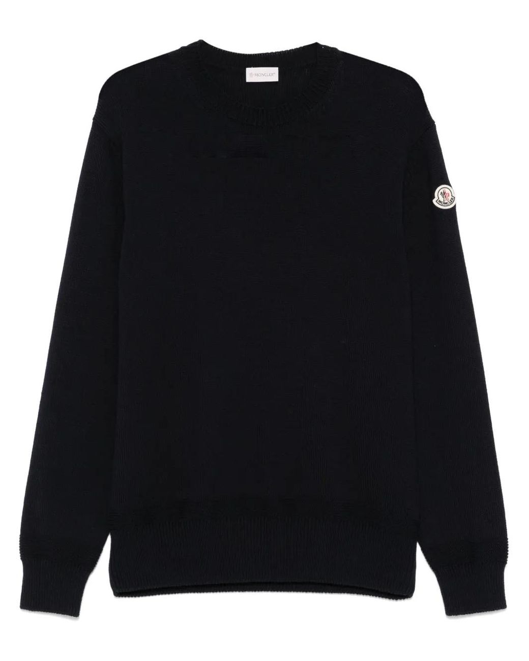 Moncler Crew-Neck Sweater in Black for Men | Lyst UK